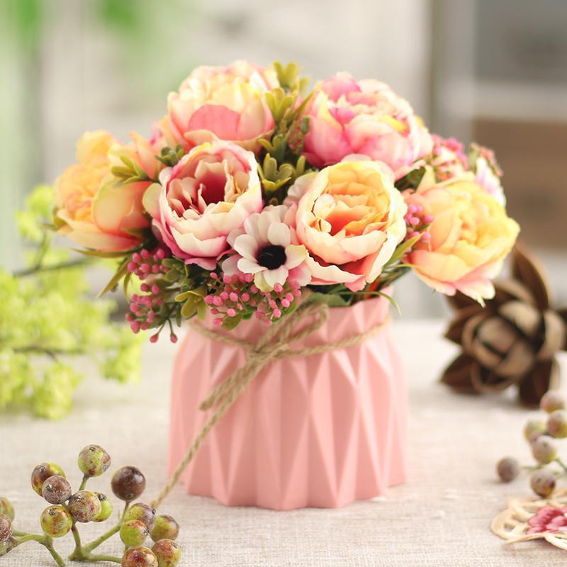 Artificial Flowers Desktop Ornament for Living Room and Dining Table Decoration