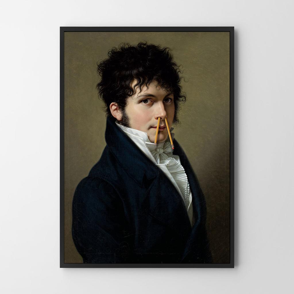 Poster Pencils In Nose Portrait