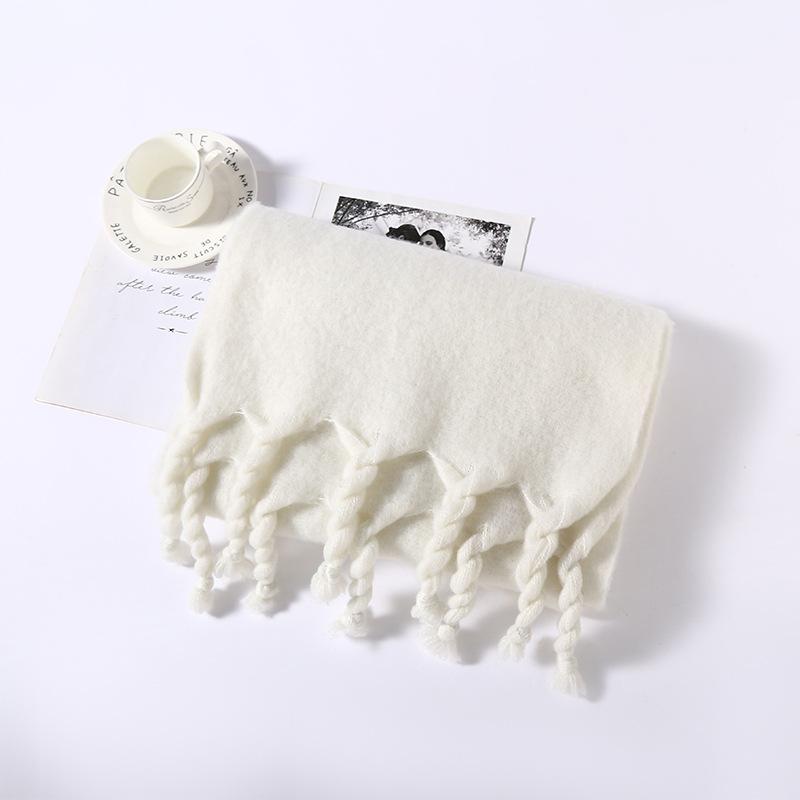 Spring, autumn and winter new solid color knotted beard scarf versatile outer warm scarf shawl