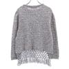 Unused D'un a Dix Long Sleeve Fringed Hem Cotton Knit 38 Gray Sweater Women Used