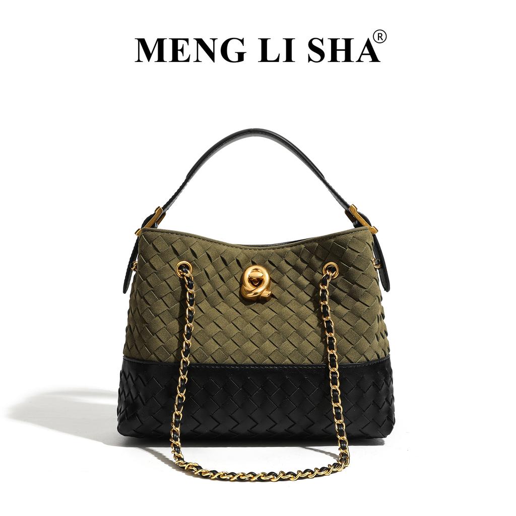 Advanced Retro Frosted Tote Bag Woven Crossbody Bucket Bag Casual Handbag Women's Bag New Single Shoulder Armpit Bag
