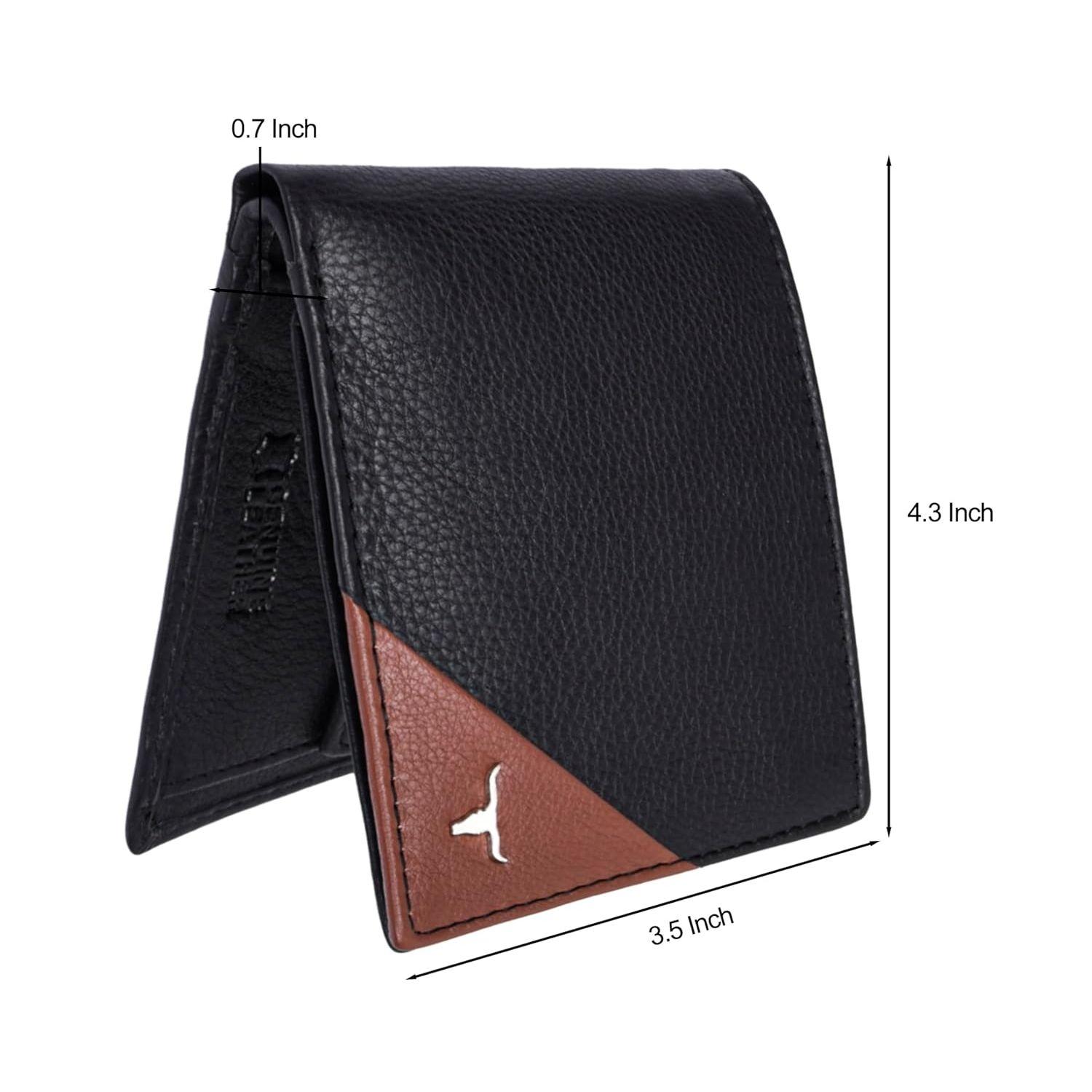 Мужской кошелек из кожи Майка черного/красного дерева — фото 2