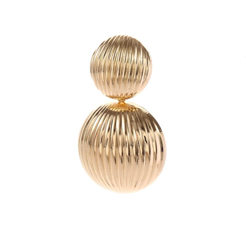 Simple gold fashion double-layer love earrings female niche design sense temperament personality trend heart stud earrings