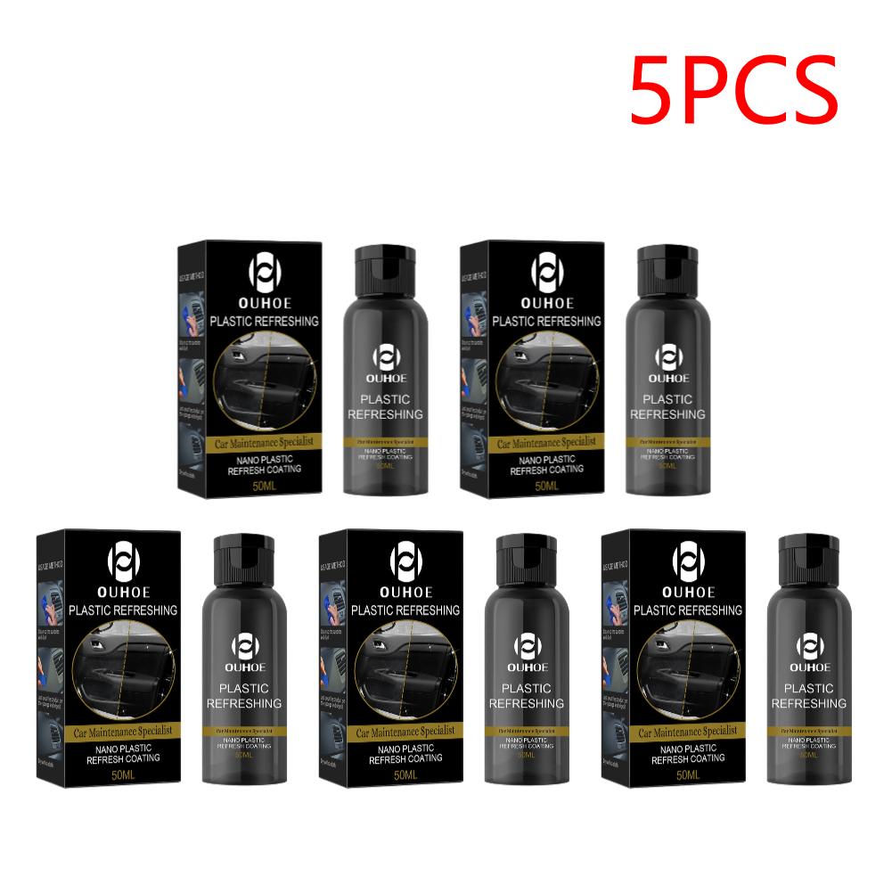 5pcs OUHOE Cars Plastic Refreshing Coating Kit 30/50ML Waterproof Automotive Plastic Parts Refurbish Plastic Restorer Agent