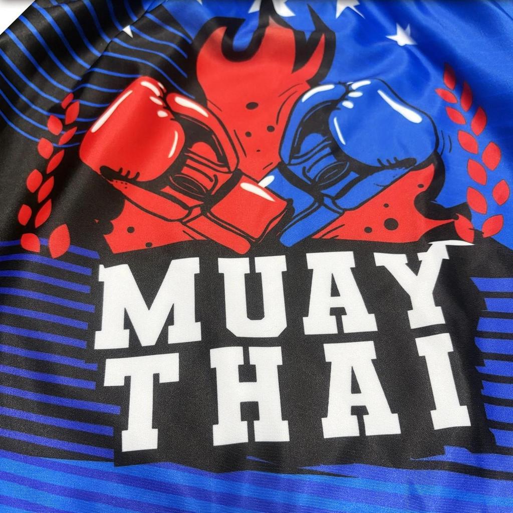 Shark Muay Thai Kickboxing Boxing MMA UFC Casual Shorts Gym Sport Unisex Men Women Workout Quick Dry Print Elastic High Waist Training