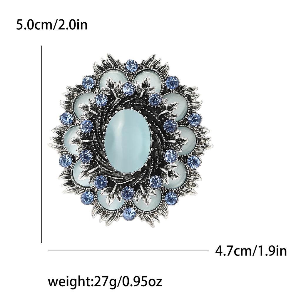 Fashion Creative Vintage Baroque Opal Brooch Exquisite Ladies Dress Shawl Brooch Ornament Pin
