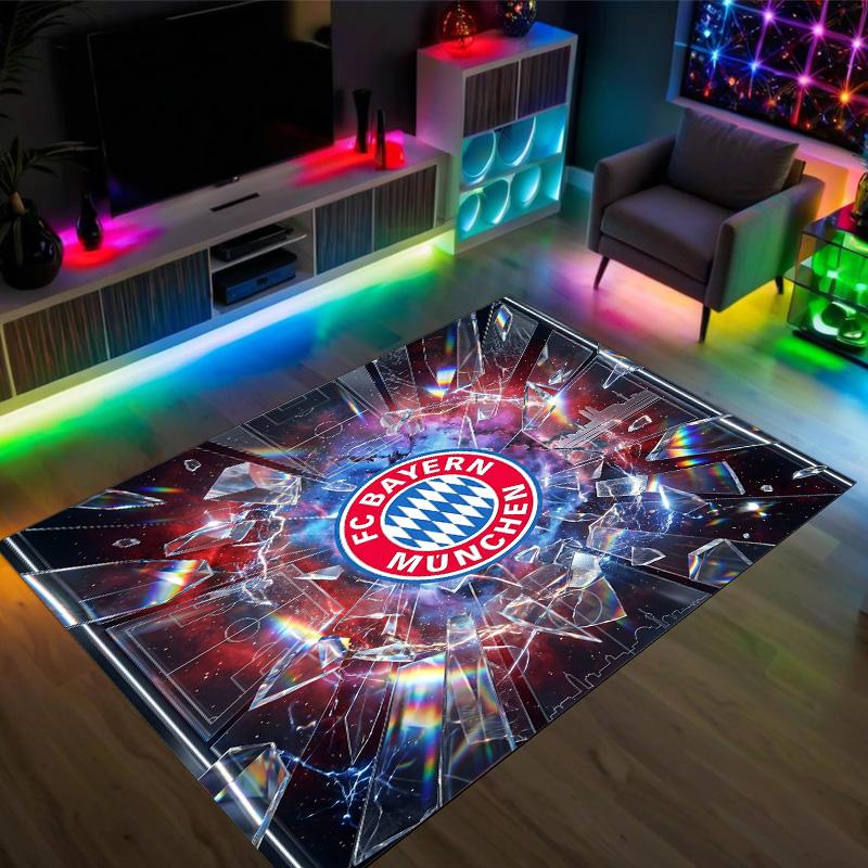 Bayern München Design Kristal Fluweel Tapijt Gezellig Niet?Antislip Bedrukt Tapijt Voor Slaapkamer Woonkamer Entree