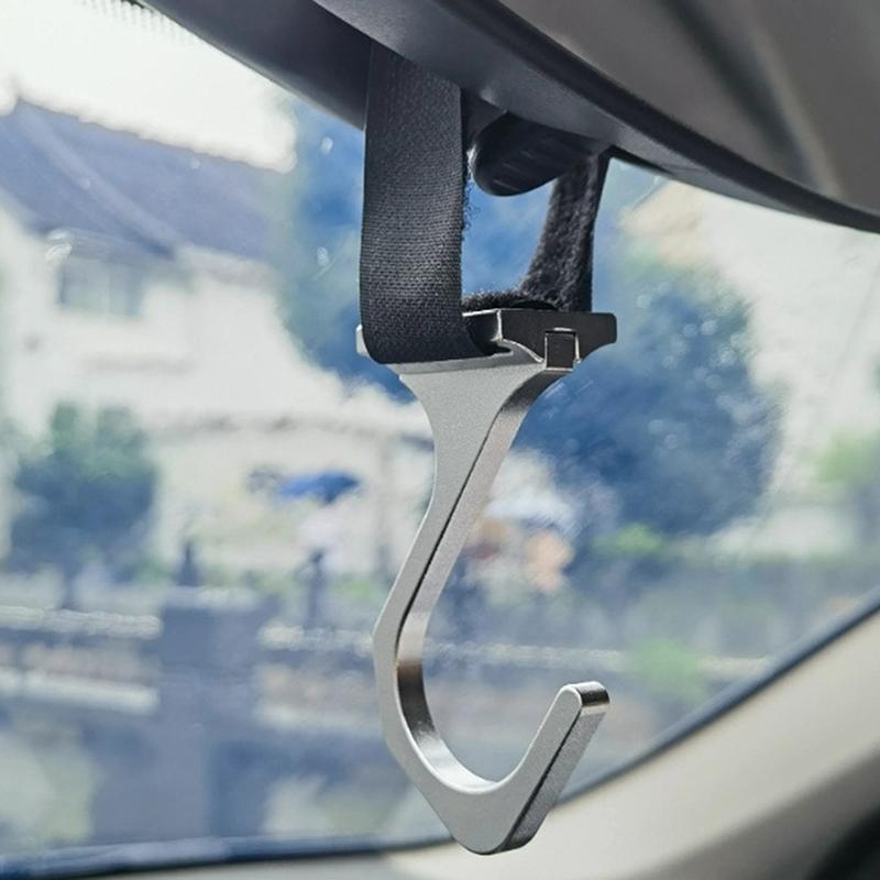 Aluminum Steering Wheel Hook With Adjustable Nylon Strap, Car Mounted Modification