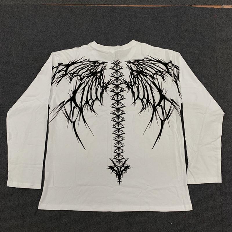 European and American autumn long sleeved printed simple round neck casual personalized top men's clothing