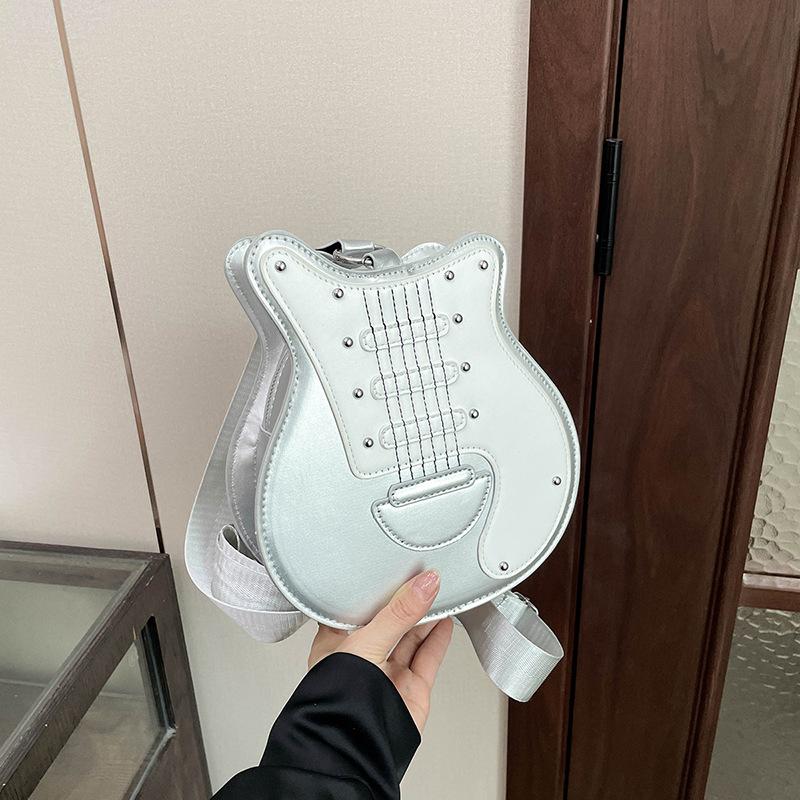 Personalized Casual Spring New Guitar Shape Shoulder Bag Women's Commuter Niche Design High-end Messenger Bag
