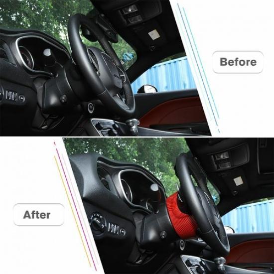 For Dodge Challenger Charger 2015+ Steering Wheel Base Upper Trim Red Carbon