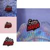 Theme Horror Contemporary Metal Badge With Artistic Lettering For Cool Personalization Of Bags And Fashion Items