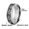 8mm Titanium Steel Celtic Trinity Knot Ring for Men