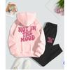 Unisex American Style Velvet Hoodie Set with Letter Print