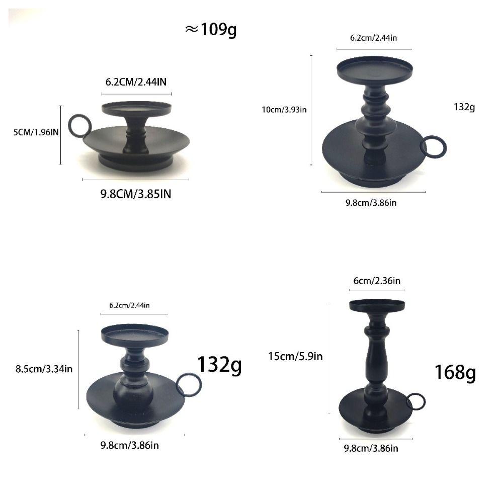 Vintage Metal Candlestick Holder With Handle Anti-slip Candle Holder Desktop Candlestick Adornment