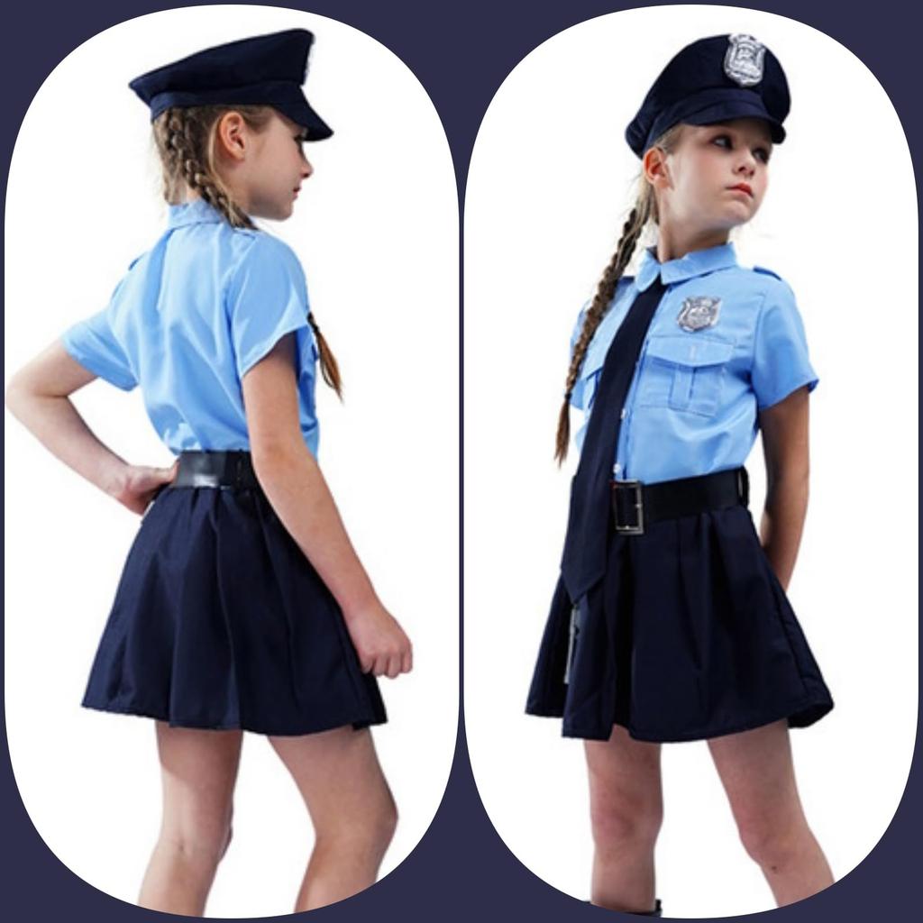 Police Cosplay for Cute Police Officer Halloween [APOSITV] Girls, Kids, Costume, 130,