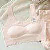 Teen Girls Student Vest Style Wireless Anti Exposure Comfortable Bra With Chest Pad