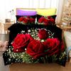 3D Rose Bedding Sets Duvet Cover Set With Pillowcase Twin Full Queen King Bedclothes Bed Linen