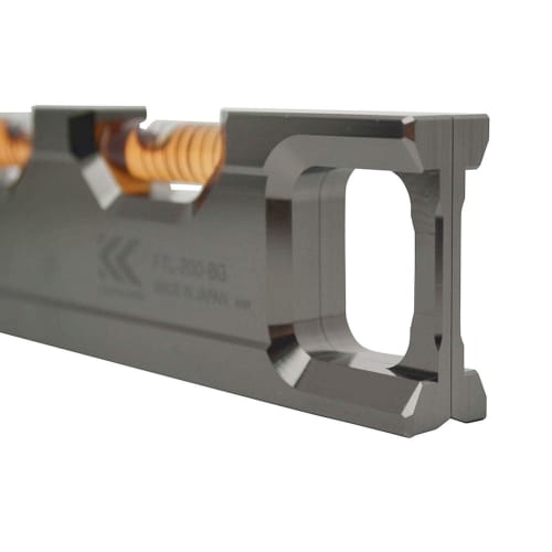 Fujiya Aluminum Level, Black and Gold, Approx. 215mm Wide, Bubble Orange, FTL-200-BG