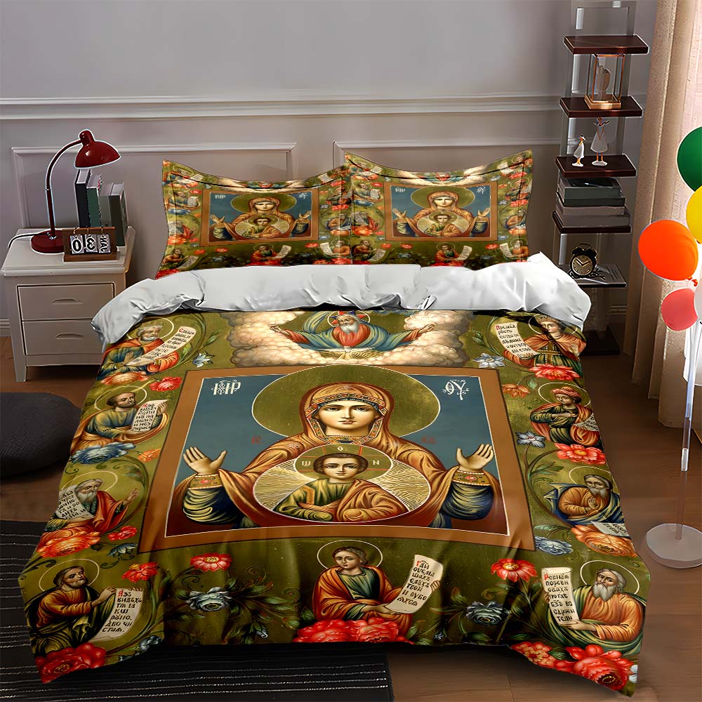 

Iconic religious imagery. Bedding Duvet cover sets Duvet covers Pillowcases gifts (1 * Duvet Cover 2 * Pillowcases, without duvet insert) 135x200cm