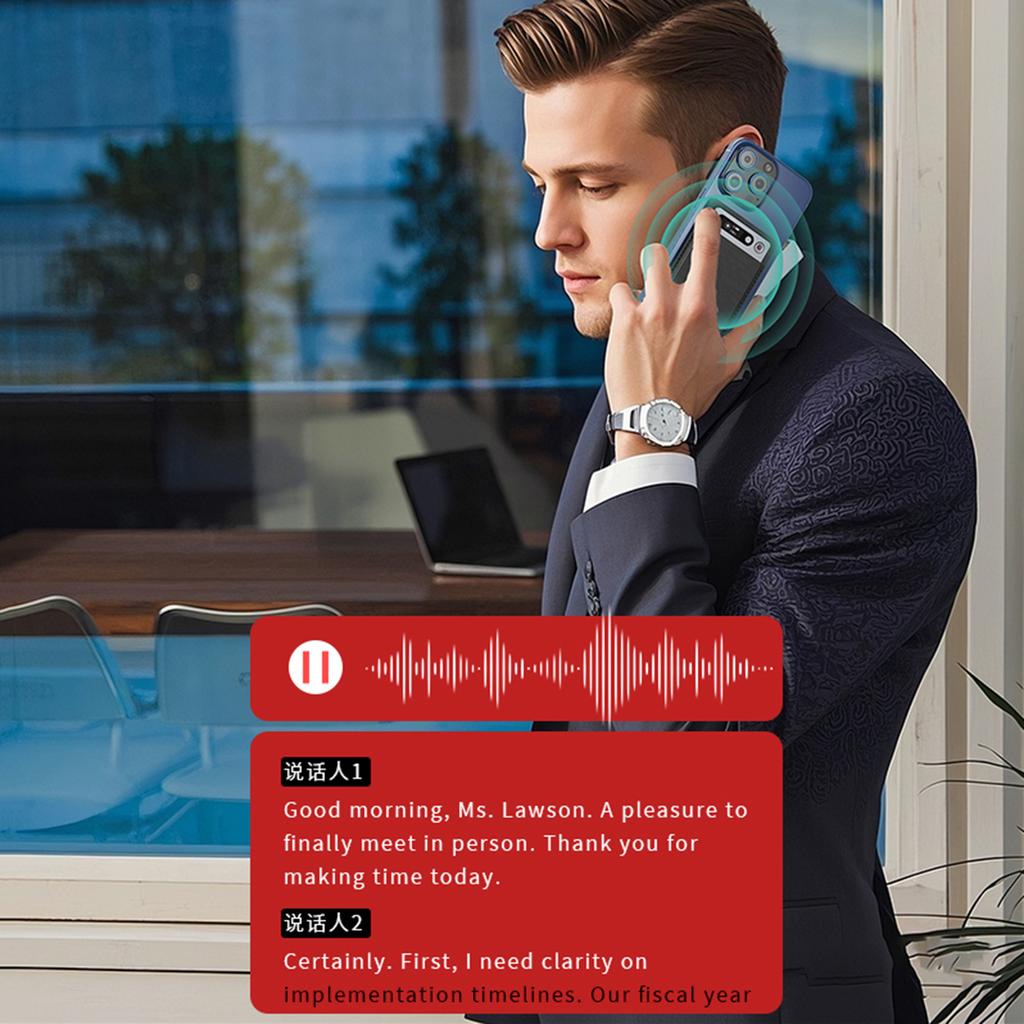 64G AI Voice Recorder Audio Dictaphone Support 134+ Language Translation & Summarization with ChatGPT Digital Voice Recorders