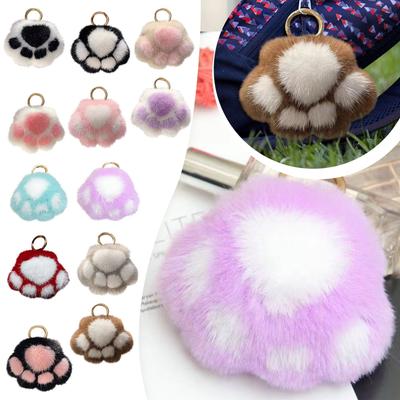 Imitation  Cat  Plush Pendant Bag Ornaments Cute Little  Car Keychain Accessories Birthday Gift