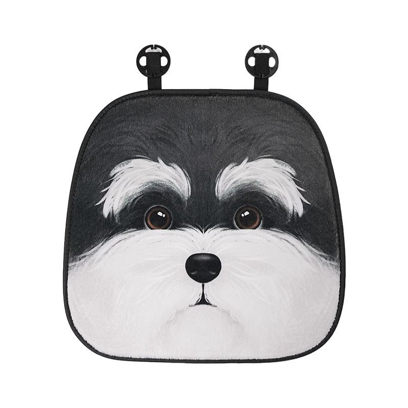 Niedliches Welpen Autositzkissen Plüsch Dick Warm Autositz Nackenkissen Winter Anti-Rutsch Autositzbezug Rückenkissen Lendenwirbelstütze