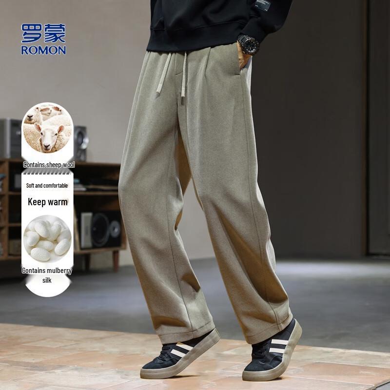 

Romon Men s Wool Blend Loose Fit Warm Casual Pants 3XL