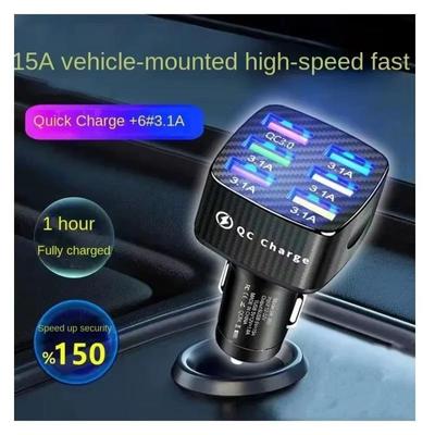 6 USB Car Charger Fast Charging 12V/24V Phone Charger Adapter Car Cigarette Lighter Splitter For iPhone GPS iPad Drive Recoeder