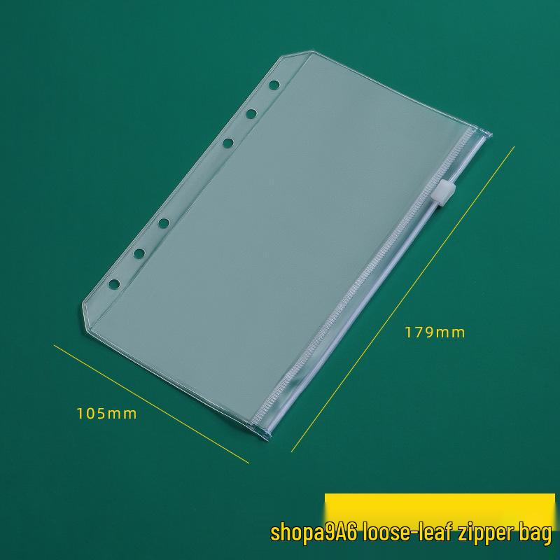 Pochettes transparentes en PVC de différentes tailles avec fermeture éclair: Rangement de documents A6/A5 et porte-cartes de visite A7, conception à 6 trous.