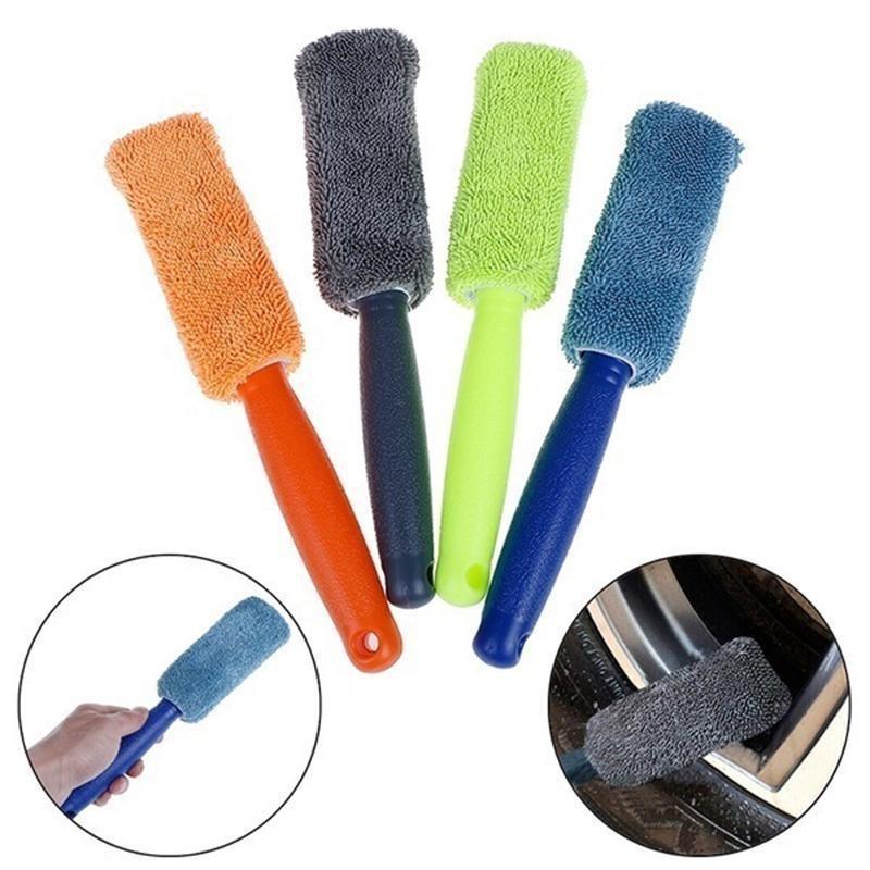 2 PZ/1 PZ 4 Colori Microfibra Manico Lungo Spazzola per Pneumatici Portatile Spazzola per Cerchi Pneumatici Bellezza Articoli per Autolavaggio Strumento Stonego