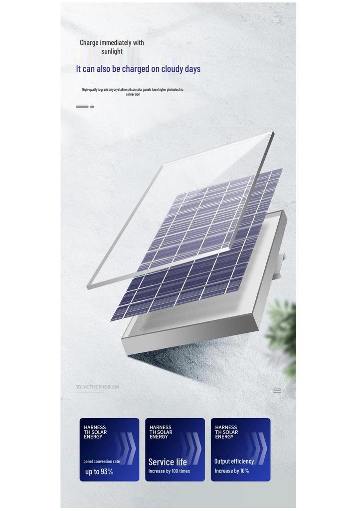 LED Solar Street Light with Radar Sensor for Outdoor Courtyard