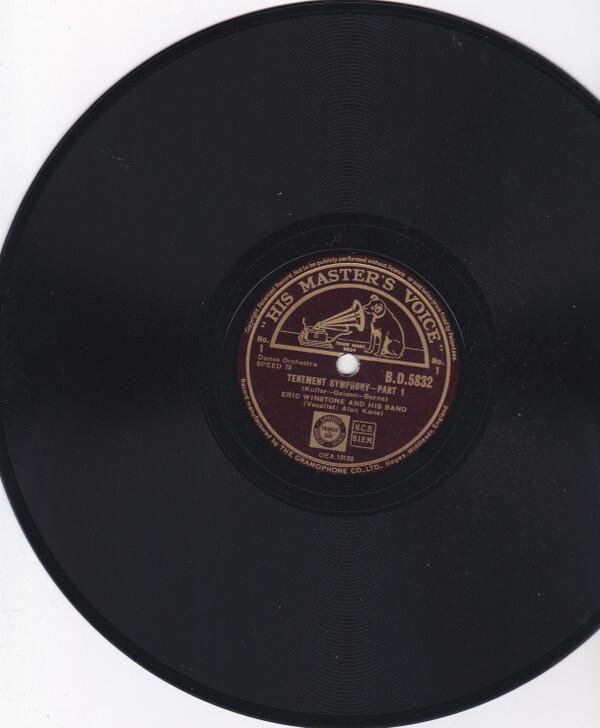 SP 78 RPM English Eric Winstone His Band Tenement Symphony BD5832 His Masters Voice