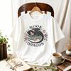 Unisex Cotton Book Dragon TShirt Vintage Fantasy RoUnisexce Reader Gift Cute Stars Floral Wreath Design Dark Academia Novel Lover