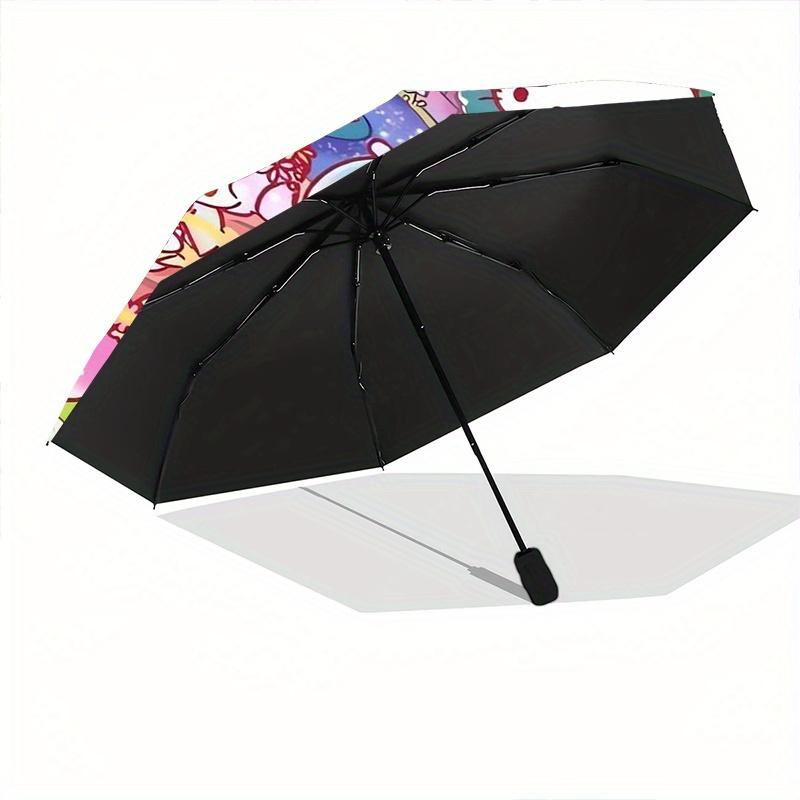 Sanrio's Mid-Autumn Festival Automatic Folding Umbrella - 3 Folding Design, Vivid Cartoon Pattern, Suitable for Outdoor Activities, A Gift for Fans In