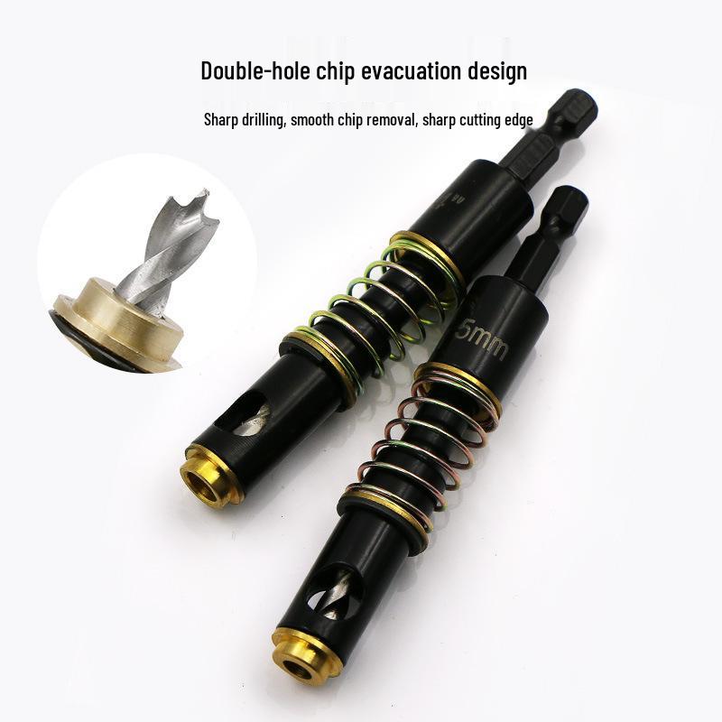 Metric Hex Shank 5MM Hinge Bore Jig - Precise Positioning Woodworking Drill Tool