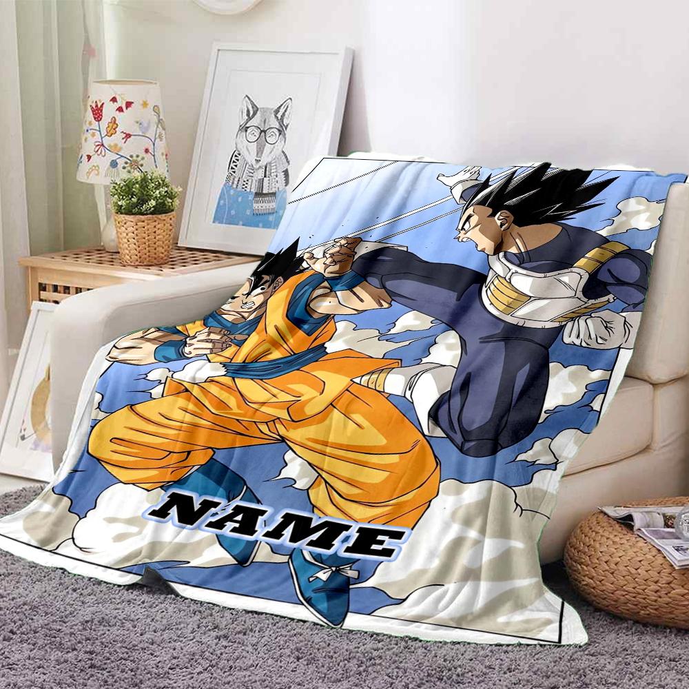 Custom 1pc Dragon Ball Z Battle Blanket, Soft And Comfortable Blanket, Casual Warm, Camping Travel Blanket, Birthday Gift Q91239