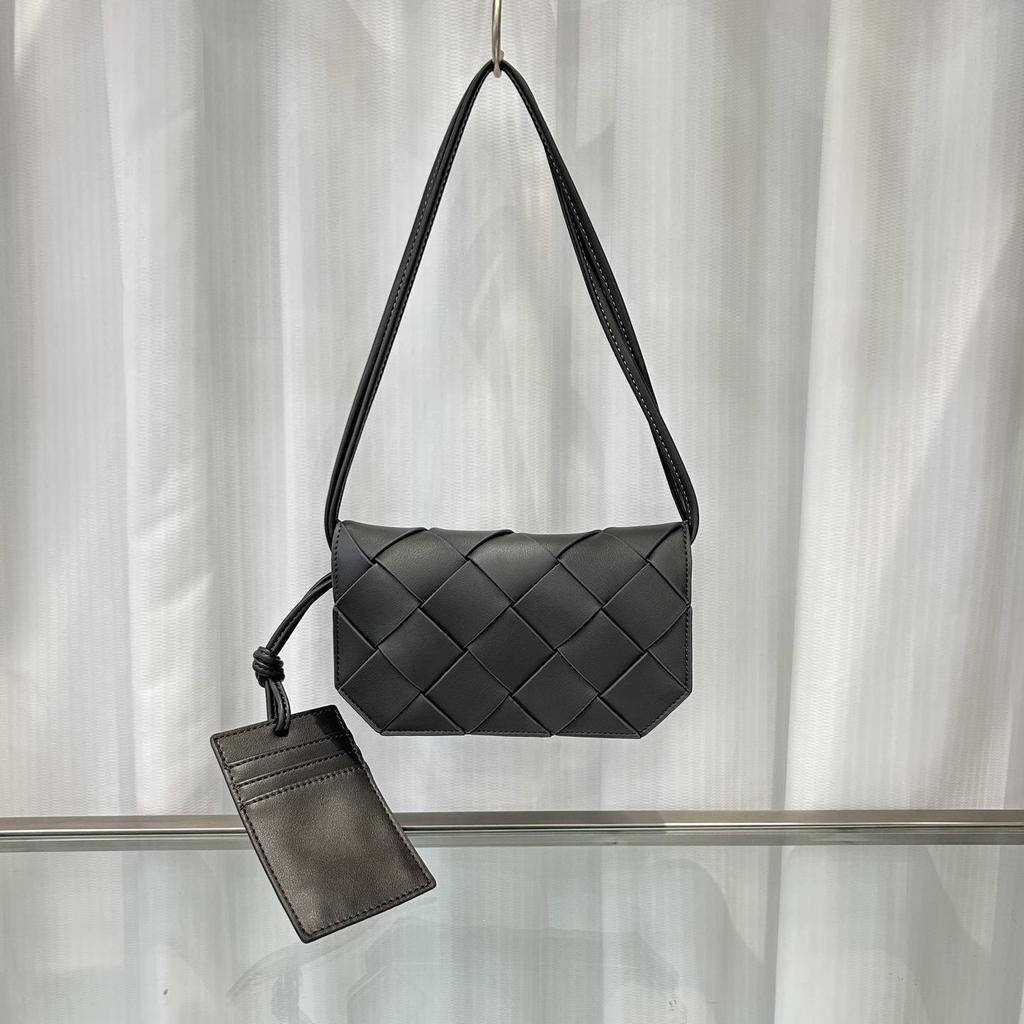 Neue Trendige Leder Handgewebte Clip Tasche Schultergurt Einzelne Schulter Crossbody Handytasche