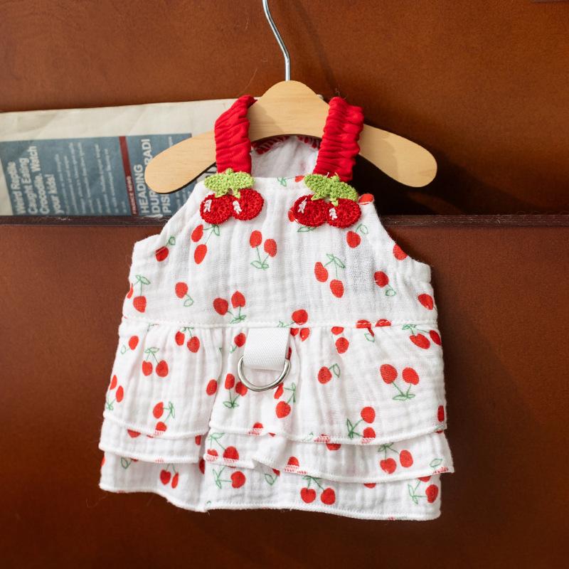 Puppy Full Printed Traction Suspender Dress Small Dog Bigbear Teddy Summer Outdoor Thin Pet Dog Dress
