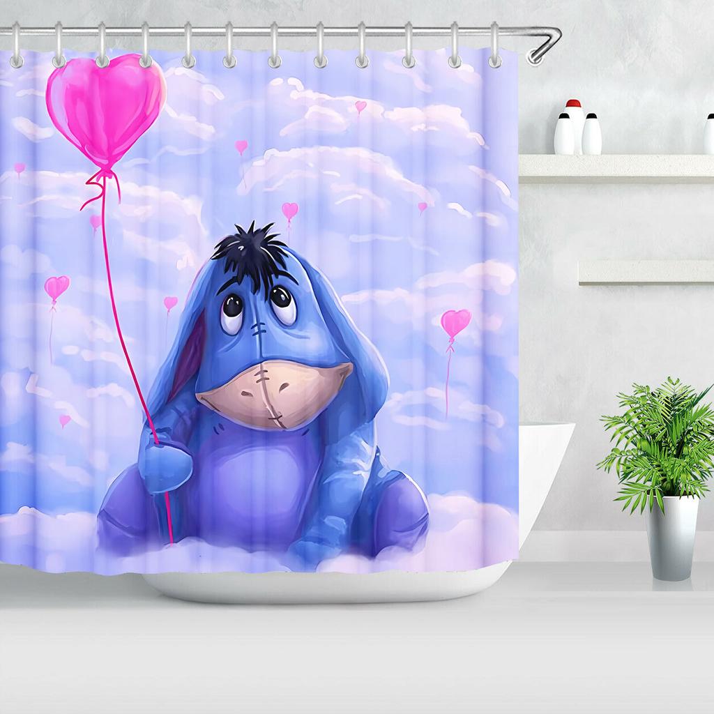 Winnie The Pooh Bathroom Decor Accessories Shower Curtain Sets Full Set Curtains For Waterproof Anime Home