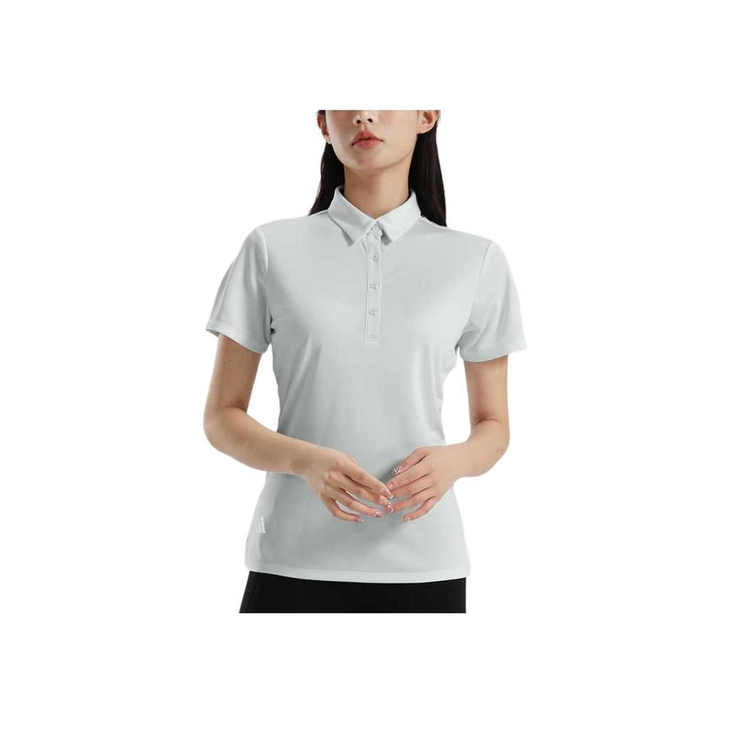 adidas Polo de Golfe Feminino Slim Fit Manga Curta Tops Verde Cristal-Esmeralda JC9237