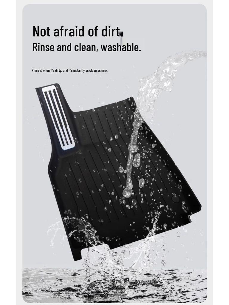 Tesla Model Y & 3 Refresh Floor Mat: Aluminum Alloy Full-Surround TPE Carpet & Pedal Pad