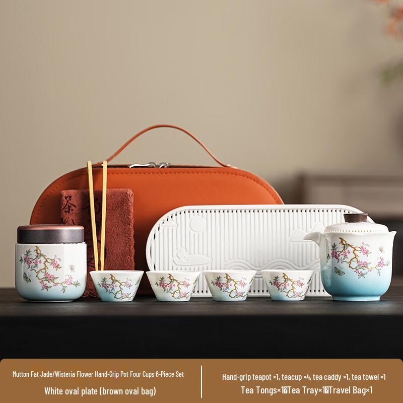 Zhuchuang Jingpin Blue Gradient Wisteria Ceramic Kung Fu Tea Set