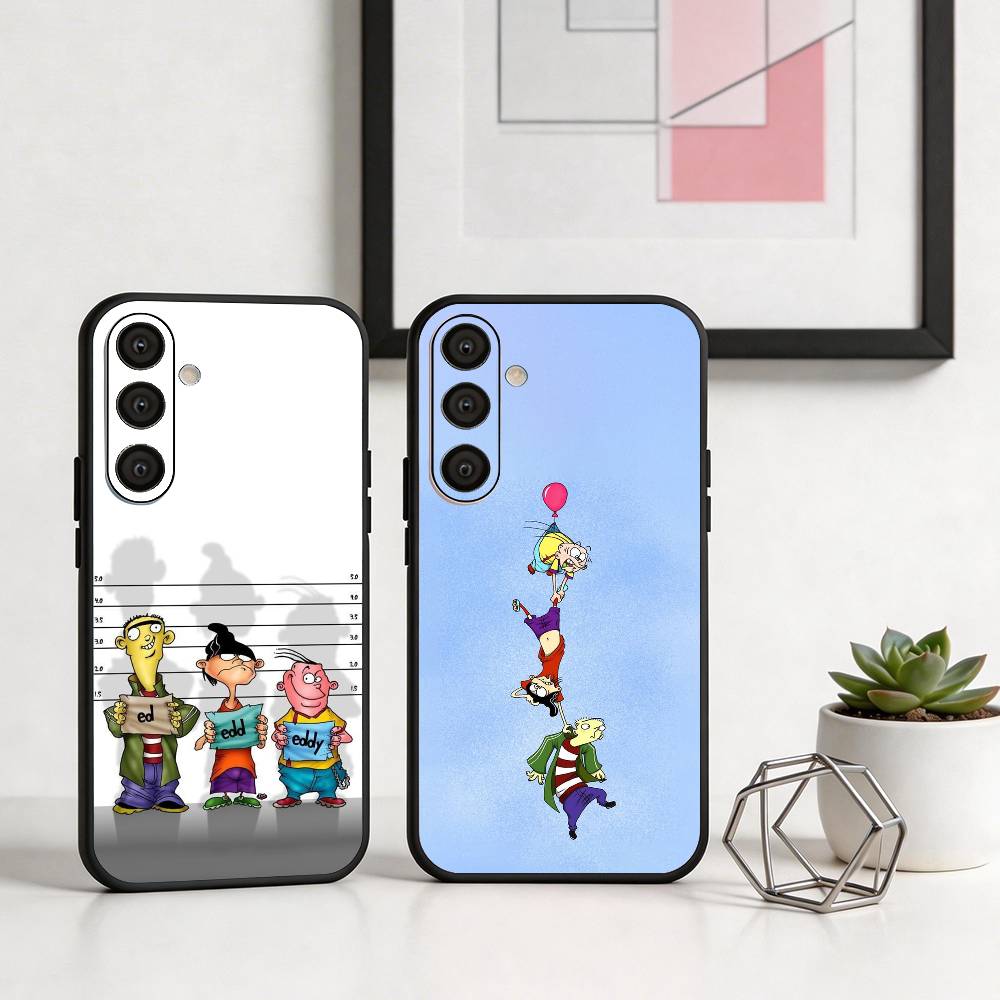 Funny Cartoon E-Ed E-Edd n Eddy Phone Case For Samsung A73,A21s,A22,A31,A32,A52,A53,A71,A80,Soft Black Shell