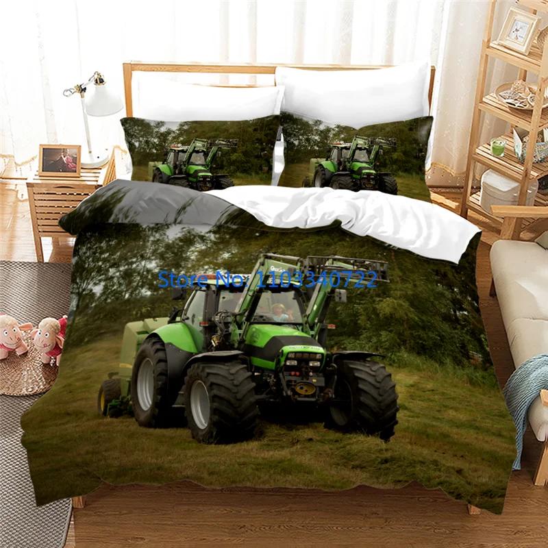 Farm Tractor 3d Bedding Set  Duvet Cover Set 3D Print Comforter Cover Bedclothes for Boy Girl Bedding Sets Bedroom Decor