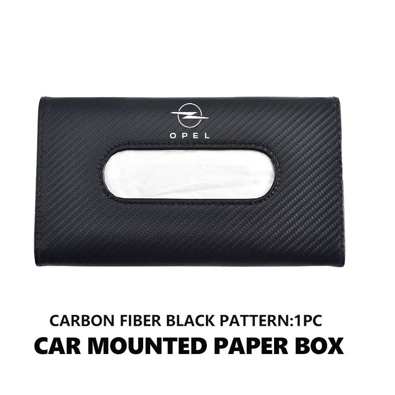For Opel CorsaLeather Car Sunshade Tissue Box Paper Towel Hanging Bag Interior For Opel ADAM ASTRA J K CORSA E INSIGNIA MOKKA VIVA Meriva