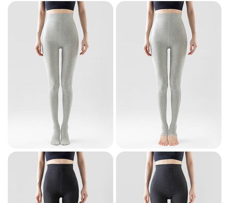 Japanese Vertical Stripe Fleece-Lined Leggings: High-Waisted, Warm, Slimming, Elastic Pantyhose for Autumn/Winter.