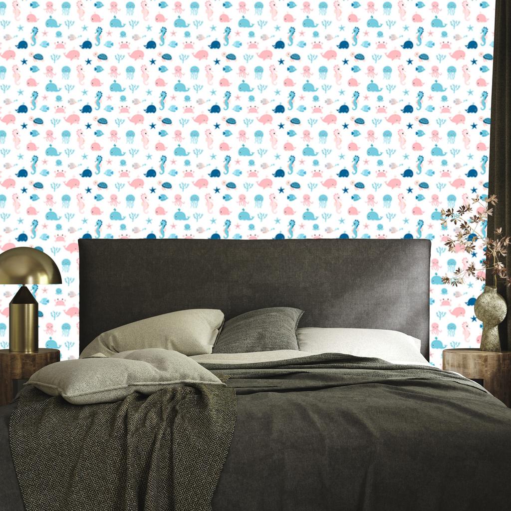 Sea Animals Wallpaper for Living Room and Bedroom 50x1000