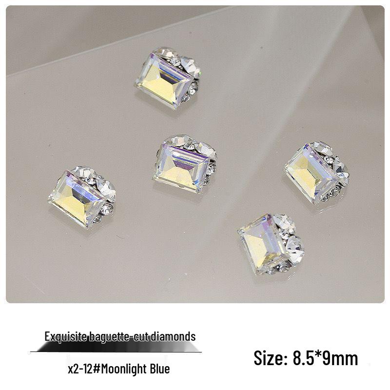 Luxury Crystal Diamond Nail Art: Rectangle & Square Shapes, Super Flash Finish, Versatile Manicure Accessory.
