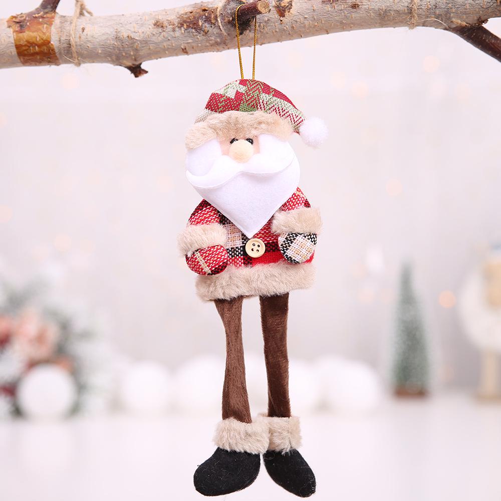 12/1Pcs Christmas Plush Doll Ornaments Santa Claus Snowman Xmas Tree Hanging Pendants Home Xmas New Year Party Decorations Gifts